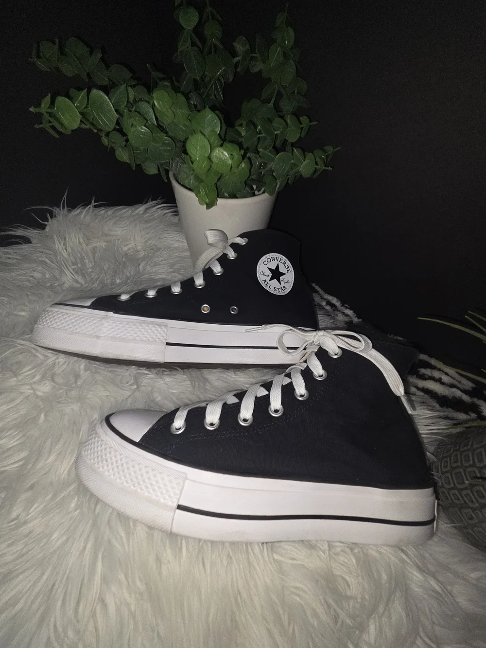 Converse Chuck Taylor All Star Black Platform High Top Sneakers. Size 9 - Picture 7 of 15